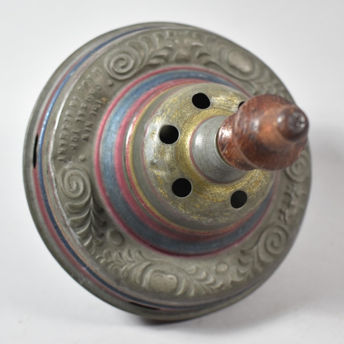 178 - A Tinplate MFZ West German Spinning Top Toy, Made US Zone 1940's, (AF)