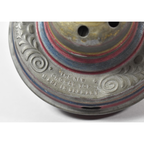 178 - A Tinplate MFZ West German Spinning Top Toy, Made US Zone 1940's, (AF)