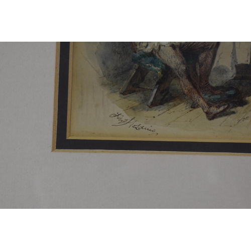 315 - A Small Framed Watercolour by Frederick Holding, Tavern Scene, 14.5x20.5cm