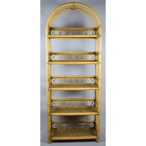 67 - A Modern Bamboo Five Shelf Dome Topped Unit, 66cm wide
