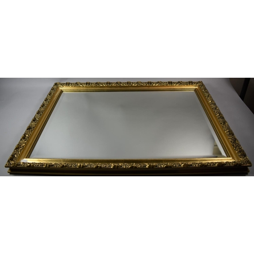 70 - A Modern Gilt Framed Rectangular Wall Mirror with Bevelled Glass, 59.5cm x 83cm