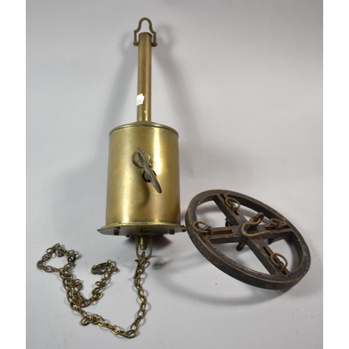 80 - A Victorian Salters Brass Meat Jack with Wheel and Original Key (Good Working Order)