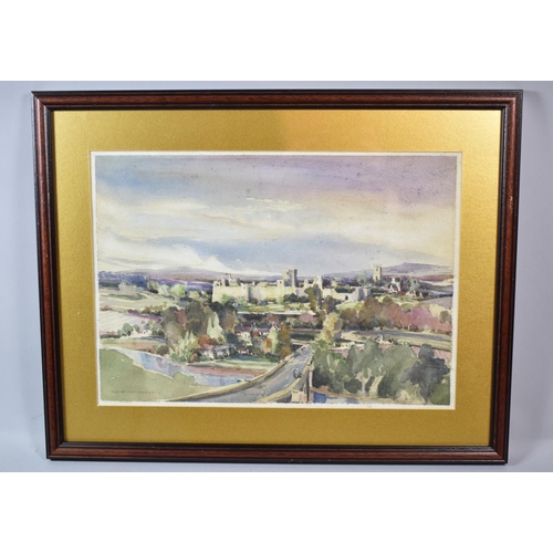 86 - A Framed Watercolour Depicting Ludlow, 37cm wide
