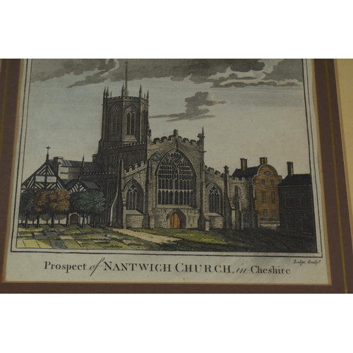 90 - A Burr Wood Easel Back Picture Frame Containing Coloured Engraving, 