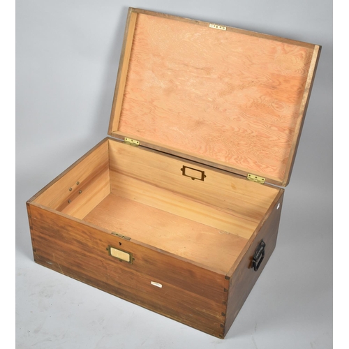 95 - A Vintage Wooden Storage Box with Metal Carrying Handles, 71.5cm wide