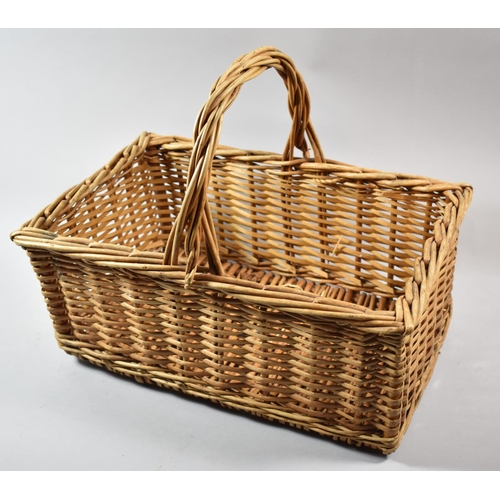 97 - A Modern Wicker Rectangular Shopping Basket, 45cm Wide