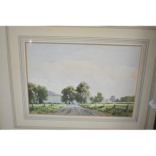 118 - A Framed Watercolour Depicting Country Lane Together with a Framed Etching, the Chess Players