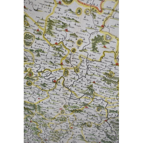 145 - A Shropshire County Map After Johannes Blaeu' Coloured Engraving, 