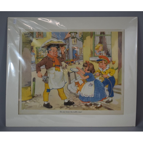 147 - A Mounted but Unframed Mid 20th Century Child's Print, 