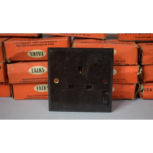 213 - A Collection of Vintage Falks 13 amp Bakelite Switch Sockets in Original Boxes