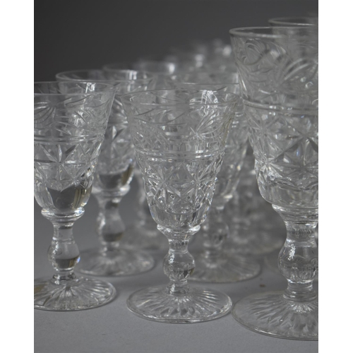 256 - A Collection of Various Stuart Mansfield Pattern Cut Glass to Include Sherry, Liqueurs Etc