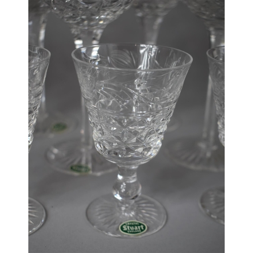 259 - A Collection of Stuart Crystal Mansfield Pattern to include Twelve Hock Glasses, Eight Small Wines