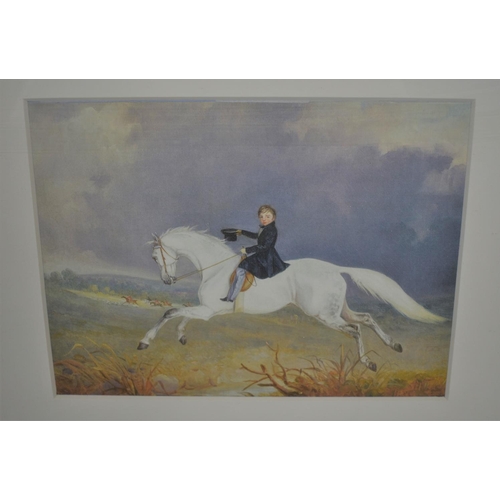 261 - A Framed Double Horse Print, 51cm high