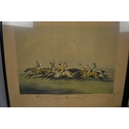 269 - A Set of Three Sporting Prints, Hare Hunting, Horse Racing and Stag Hunting