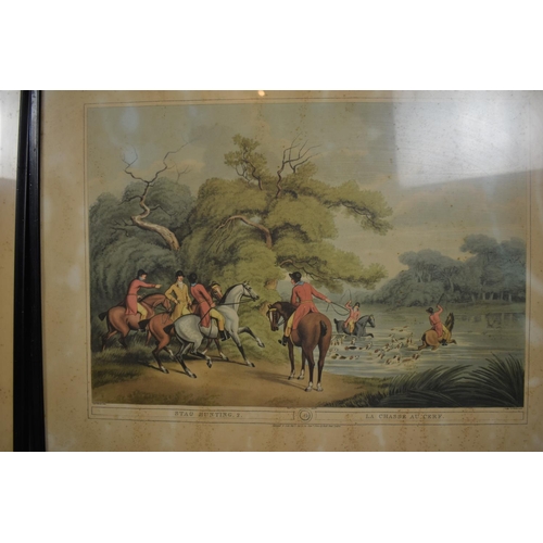 269 - A Set of Three Sporting Prints, Hare Hunting, Horse Racing and Stag Hunting