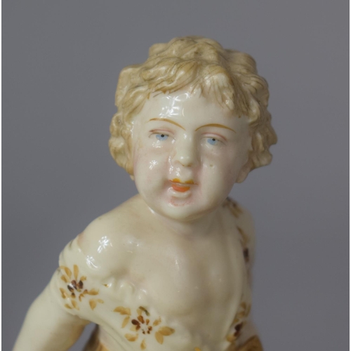 349 - A Continental Figural Table Salt in the Form of Cherub Pushing Wheelbarrow Made from Leaves, 13cm hi... 