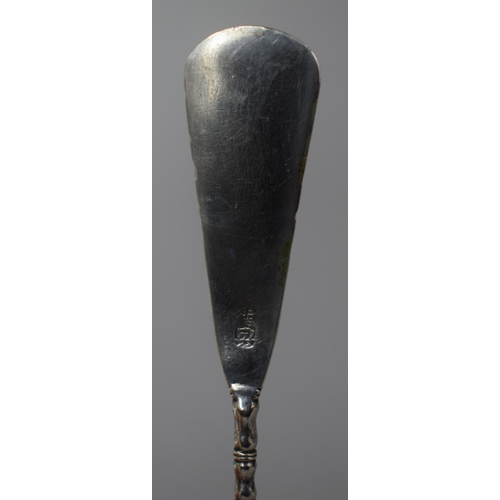 373 - An Oriental Silver Butter Knife, the Handle Depicting Rats in Fruit Tree, 14cm long