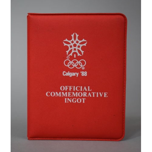 378 - A Sterling Silver Sugar Bow and Silver Ingot From the Calgary Games 1988