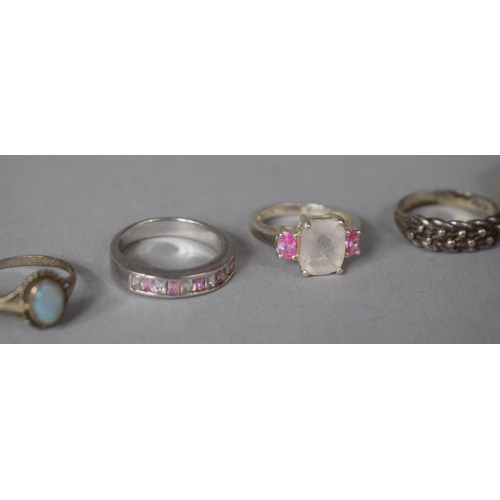 415 - A Collection of Silver Jewelled and Gilt Metal Items to Include Opal Ring, Drop Earrings, Jewelled H... 