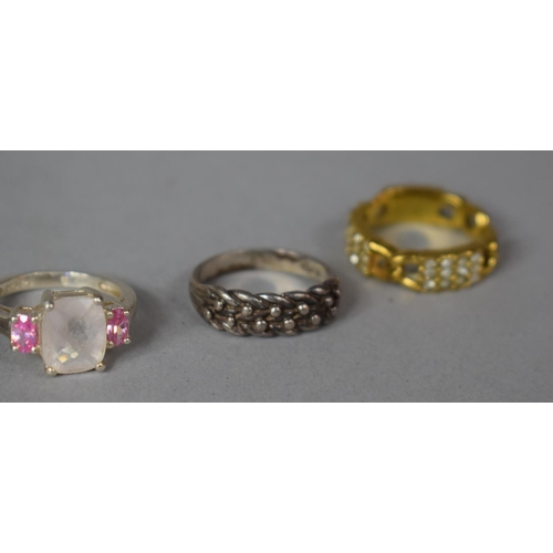 415 - A Collection of Silver Jewelled and Gilt Metal Items to Include Opal Ring, Drop Earrings, Jewelled H... 