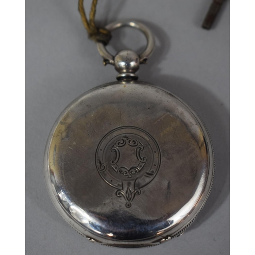 429 - A Silver Key Wound Pocket Watch, Hallmark 1878, Complete with Key