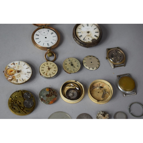 433 - A Collection of Various Pocket Watch and Wrist Watch Movements and Parts to Include Silver Cased Poc... 