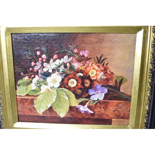 440 - A Set of Seven Gilt Framed Limited Edition Prints on Canvas, Flower Studies, 23.5cm wide