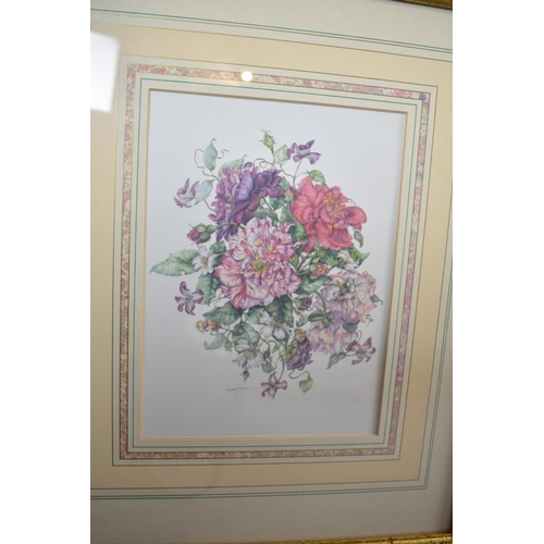 441 - A Set of Six Gilt Framed Botanic Prints, the Frames with Ribbon and Bow Mounts, 52cm high