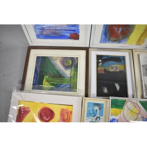 442 - A Collection of Various Framed Abstract Artwork and Modern Art Portraits