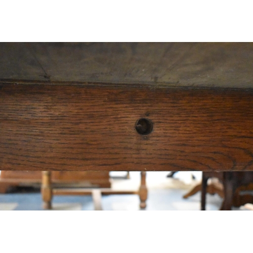 519 - A Large Edwardian Oak Refectory Style Dining Table with Turned Supports and Central Stretcher, 290x1... 