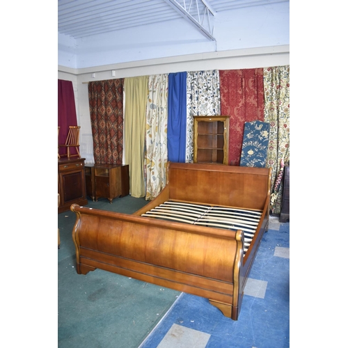 536 - A Modern Mahogany Sleigh Bed Frame, for 60