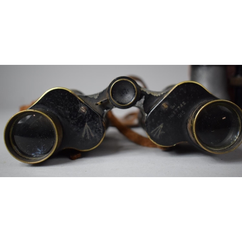 67 - A Pair of WWI Military Binoculars with War Department Stamps and Dated 1915 Together with a Cased Pa... 