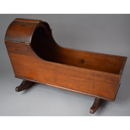 73 - A Late Victorian Mahogany Dolls Rocking Crib, 52cm wide