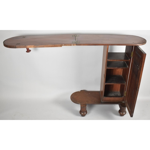 83 - A 19th Century Mahogany Milliners Table with Hinged Ironing Board Top and Panelled Door to Fitted In... 