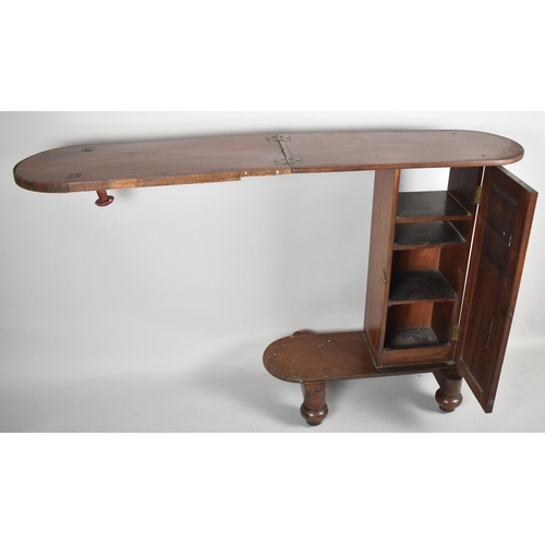 83 - A 19th Century Mahogany Milliners Table with Hinged Ironing Board Top and Panelled Door to Fitted In... 