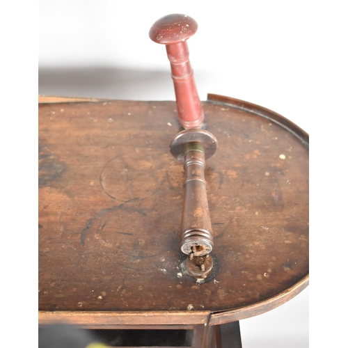 83 - A 19th Century Mahogany Milliners Table with Hinged Ironing Board Top and Panelled Door to Fitted In... 