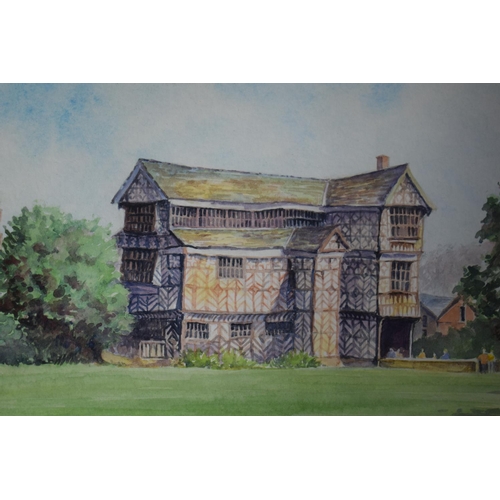 97 - A Pine Framed Watercolour Depicting Half Timbered House, 28.5cm wide