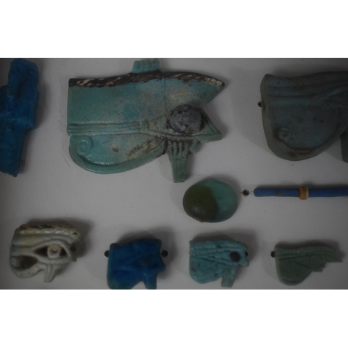 253 - A Cased Collection of Approximately 134 Egyptian Ptolemaic Ancient Faience Beads to Include Some Gla... 