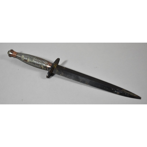 116 - A WWII Commando Dagger, The Crossguard Stamped with War Department Arrow and No. B2, Blade Lost Tip ... 