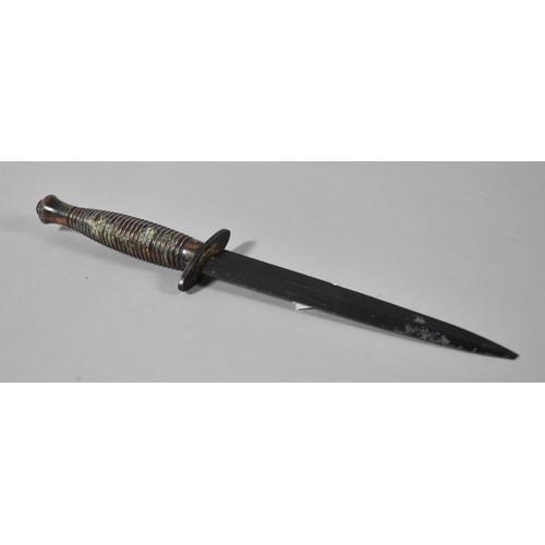 116 - A WWII Commando Dagger, The Crossguard Stamped with War Department Arrow and No. B2, Blade Lost Tip ... 