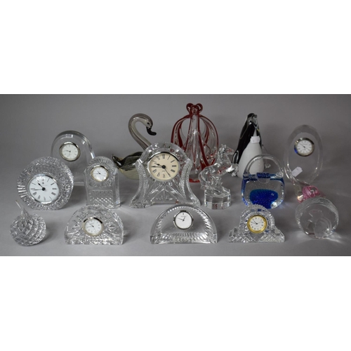 275 - A Collection of Various Cut Glass Clocks to comprise Edinburgh, Stuart, Tudor together with Six Vari... 