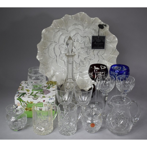 276 - A Collection of Various Glassware to include Boxed Botanic Garden Glass Tumblers, Two Coloured Hock ... 