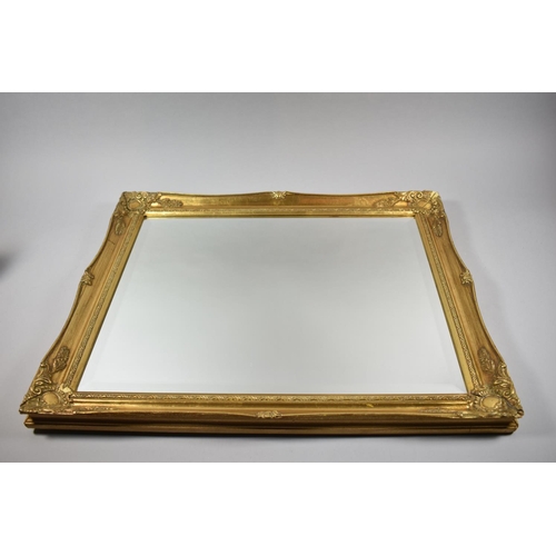 280 - A Gilt Framed Wall Mirror with Bevel Edge, 60cm high