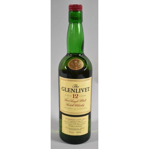 72 - A Bottle of Single Malt Scotch Whisky, The Glenlivet Aged 12 Years