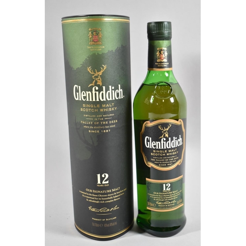 73 - A Single Bottle of Glenfiddich Scotch Malt Whisky, 12 Years Old, with Carton