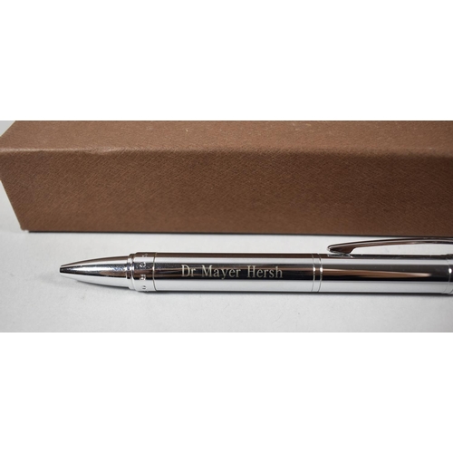 47 - A Boxed Cross Ballpoint Pen, Inscribed Dr. Mayer Hersh