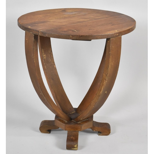 535 - An Art Deco Circular Oak Occasional Table, 51cm Diameter