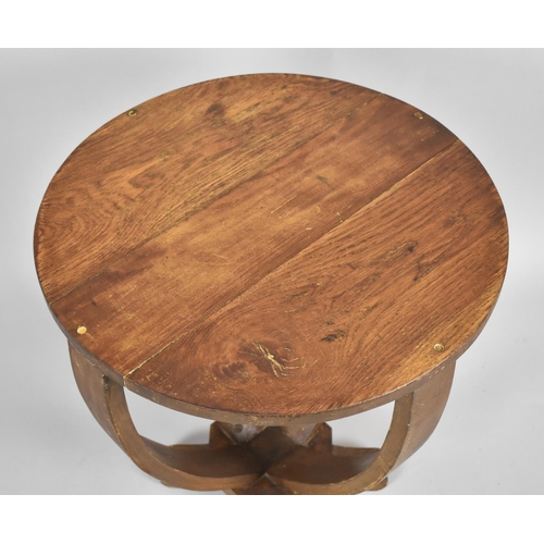 535 - An Art Deco Circular Oak Occasional Table, 51cm Diameter