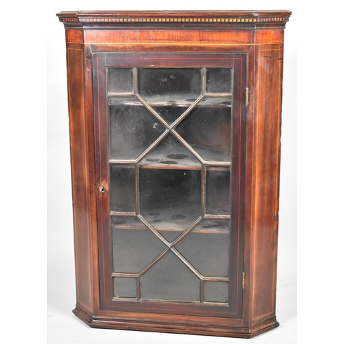 557 - A 19th Century Astragal Glazed Corner Cabinet, 71cm wide