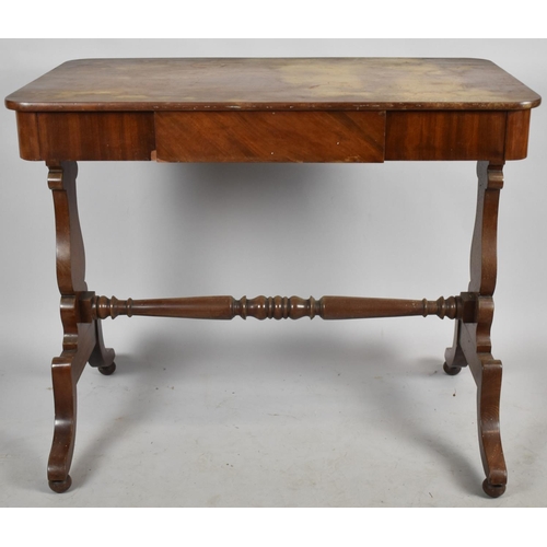 558 - A Late Victorian Mahogany Side Table with Single Drawer, 91cm wide